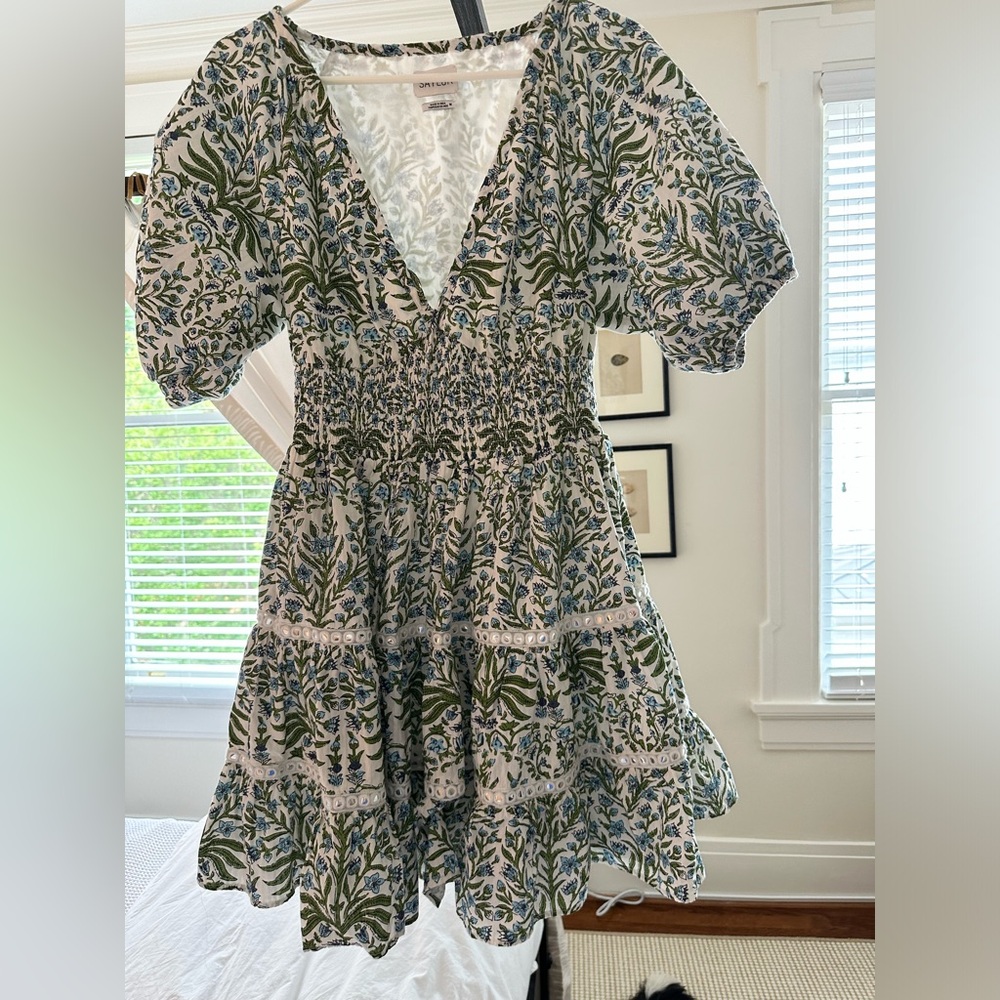 SAYLOR Green and White Floral Mini Dress